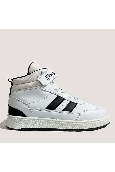 M.P. 3305 Kids Ankle Sneakers - White-Black - 32