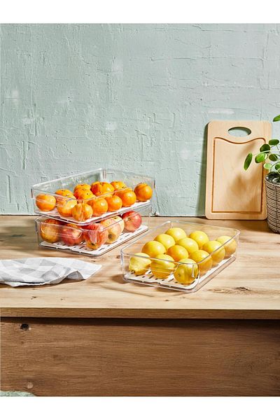 Turkco Smart Fresh Series Plastic Fridge Storage Container with Lid, Refrigerator Organizer, 4 Liters