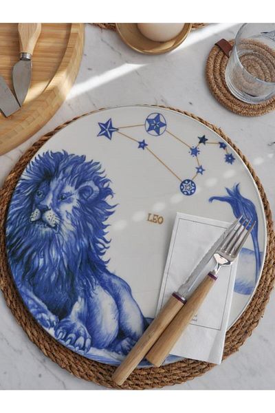 M'art Home Burçlar Lion Pizza Presentation Plate