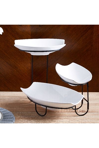 Home Box Nova 3-Tier Platter Set