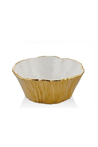 Gürdamar Home Unformed Beyaz Gold Buyuk Kase 26,5x11 Cm