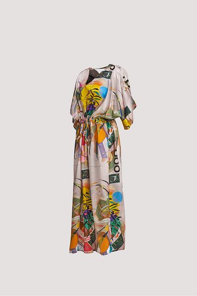 Nomads Felt Kandinsky Dominant Curve Print Low-Cut Dress