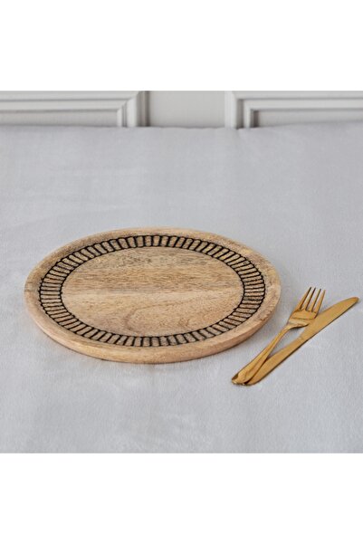 Home Box Earthy Vibe Wooden Plate - 28 cm