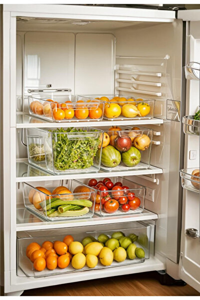 Turkco Smart Fresh Series Plastic Fridge Storage Container with Lid, Refrigerator Organizer, 6 Liters