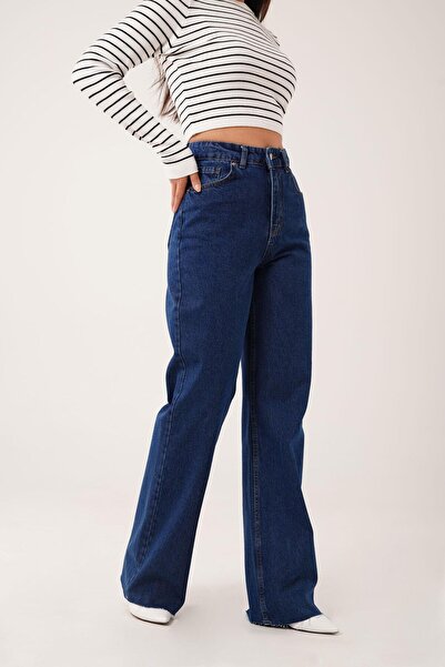 Hipo Trend Безшовні джинси з високою талією темно-синього кольору