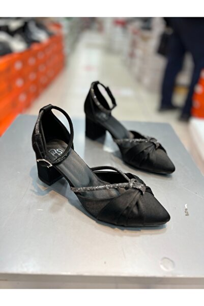 Hacıoğlu Ayakkabı Şah Pantofi de damă eleganti din satin cu toc scurt