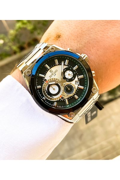 Reward Silver Color Steel Waterproof Men Wrist Watch Bracelet Gift