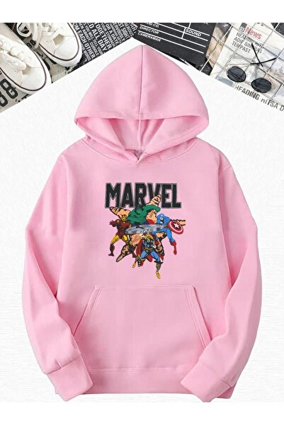 DM DOLCE MORE Hanorac unisex cu glugă, cu 3 fire, din bumbac pieptănat, cu im...