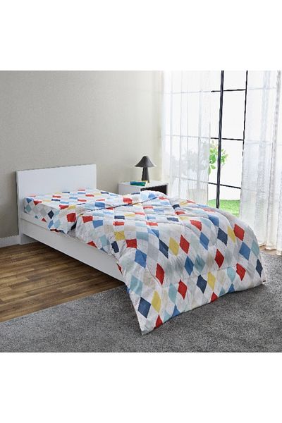 Home Box Nora Plaid Microfibre Single Reversible Comforter 135x220cm