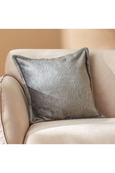 Home Box Lavish Diamond Solid Flannel Cushion Cover - 45x45 cm
