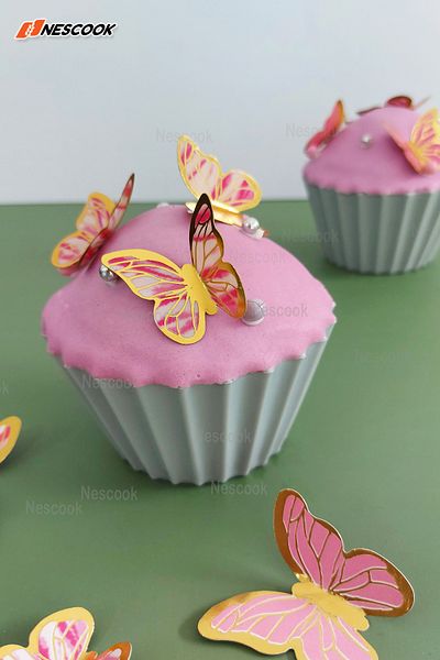 nescook 105 Butterfly Cake - Decor on Balloon, Pink Butterfly Cake