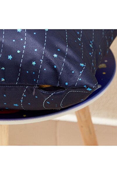 Home Box York Satin Astronaut Embellished Cushion Cover - 40x40 cm