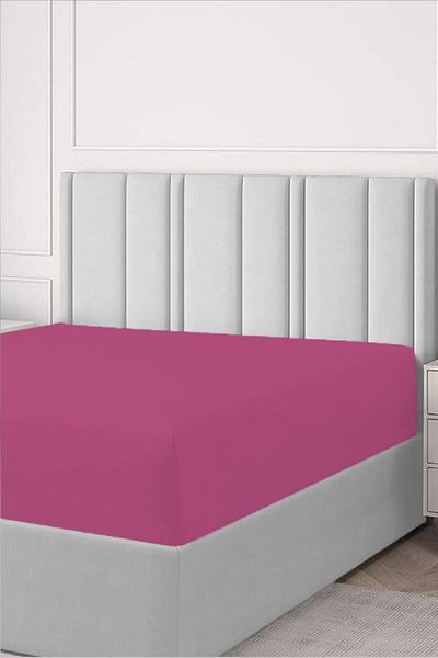 Evony Elastic Cotton Combed Bed Sheet Fuchsia 180x200 Cm