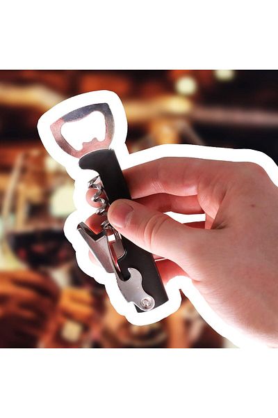 Duffa 2 in 1 Steel Corkscrew - Bottle Beverage and Wine Cork Opener