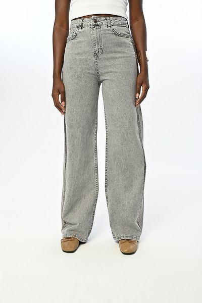 Orfeo Negro Women's Gray Color Edges Stone Embroidered Jeans