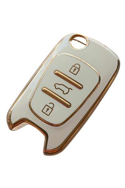 Kasey Hyundai Accent Elantra - I20 I30 Ix35 Compatible White Gold Key Remote and Case Cover