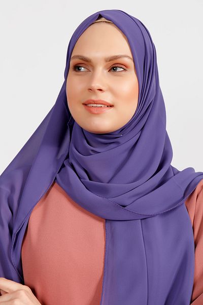 Differenza Şal din şifon creponat violet pastel