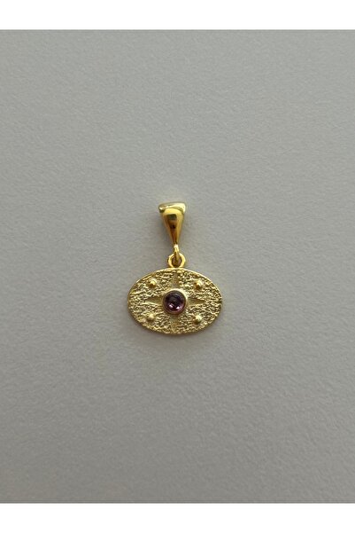 For Us Jewelery and More 925 ayar gümüş | Mor turmalin taşlı sembol kolye ucu