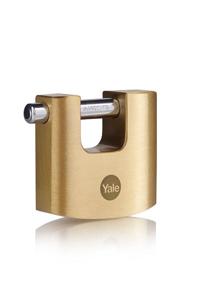 Yale Fryx Y114B/60/114/1 - 60mm Oval Sliding Pin Brass Padlock - High Protection - Hardened
