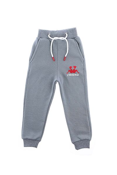 friend kids Friend Printed Cotton Elastic Waist Trousers Frnd 00000048   - Gray - Age 3