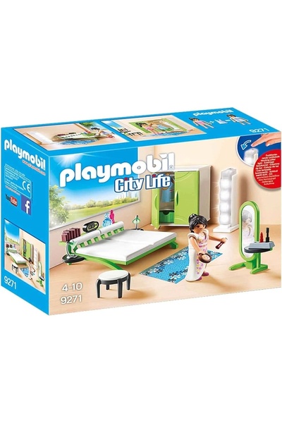 Playmobil 9271 City Life Employee Bedroom with Lamp, fun and creative role-pl...
