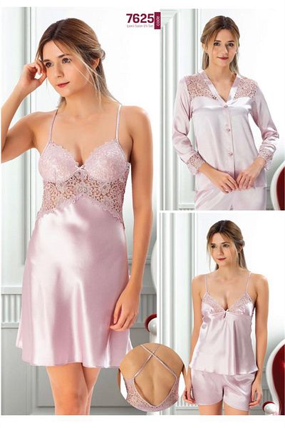 Duchesse 7625 Zestre Dantela Satin Set de 6 - pudra
