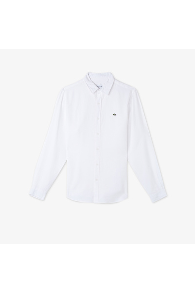 Lacoste Erkek Regular Fit Keten Beyaz Gömlek