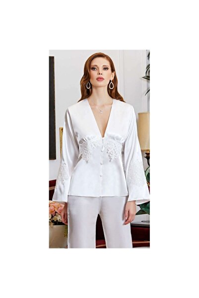 Jeremi 1025 Dowry Silk Satin Lace Long Set of Six - Ecru