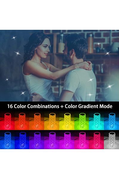 AWH Crystal Light Lamp, Color Changing Table Lamp with Touch & Remote Control, LED Rose Night Light