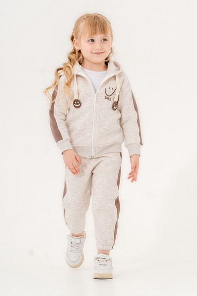 HAUSEkids Smile Block Cardigan Suit for 6-9 Years Old Girl - Latte