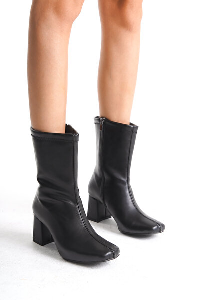 Limeo Γυναικείες μαύρες μπότες με φερμουάρ στο πλάι