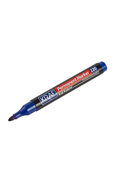 KRAF 220 Permanent Marker Yuvarlak Uç - Mavi