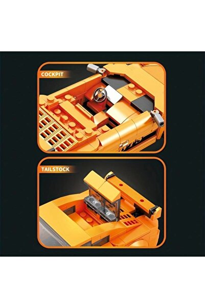 BUILDING BLOCK Technic Spor Araba Sarı Ferrari 3D Lego BUILDING BLOCKS 318 Parça 14+ YAŞ Puzzle Araba Hediye