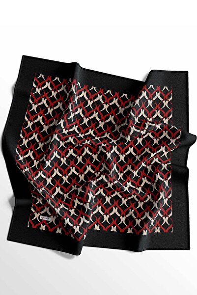 Zerruba Kırmızı Desenli Pamuk Eşarp