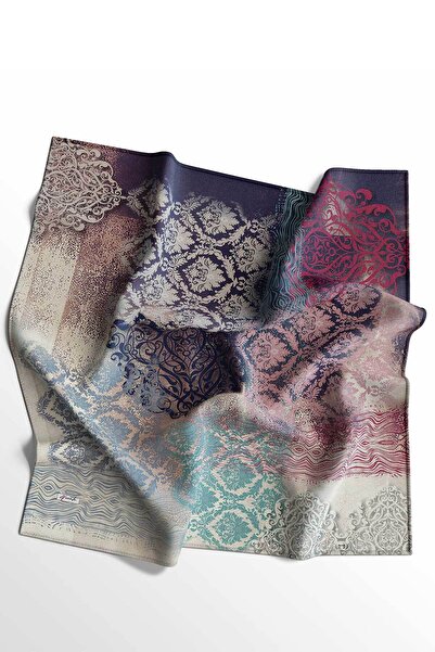 Zerruba Açık Gri Desenli Pamuk Eşarp