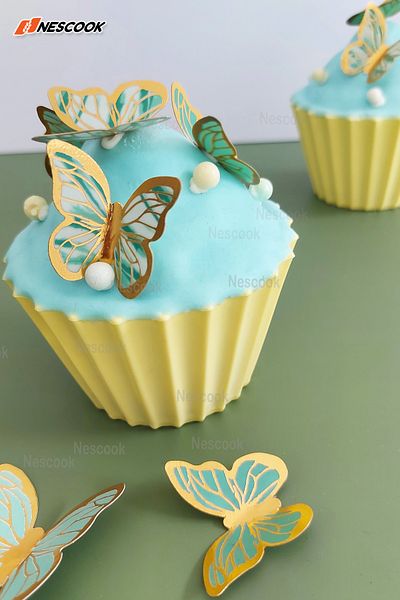 nescook Green Butterfly Pattern 105 Model Butterfly Cake - Birthday Decoration