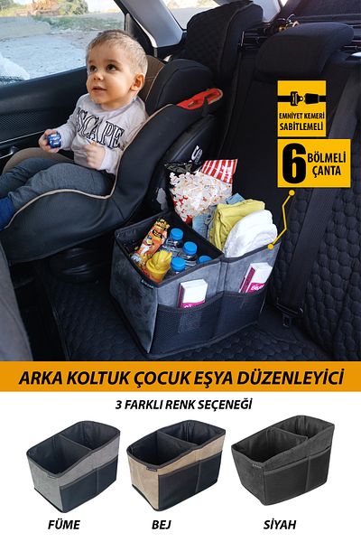 GM-DESIGN Children's Car Seat Side Item Organizer - Non-Slip and Portable