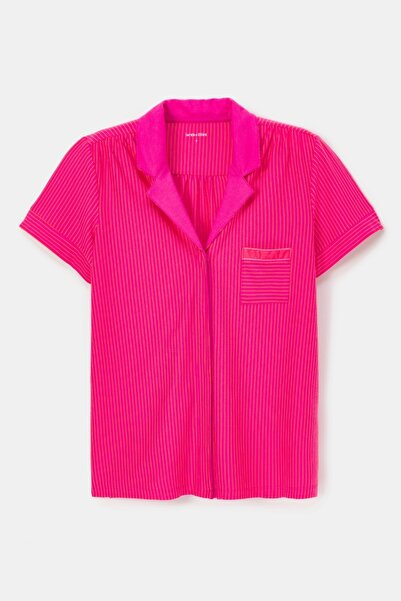Woody Kadın Pijama-Xpc - 977-Çizgili Pembe