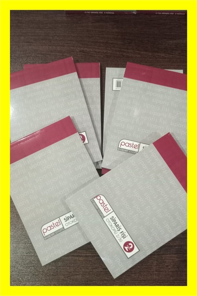 Pastel Sipariş Fişi 14x20 Cm 2/50 Otokopili 1 asıl 1 suret 2 NÜSHA 12 Adet (1...