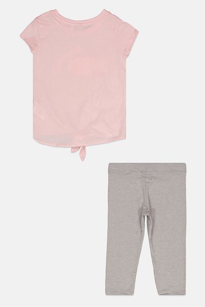 Puma Kids Girls 2 Pcs Printed Top And Bottom Set, Pink/grey