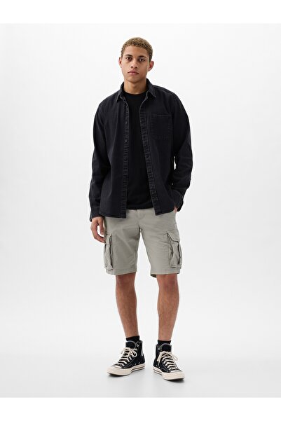 GAP Erkek Gri 11" Relaxed Kargo Şort