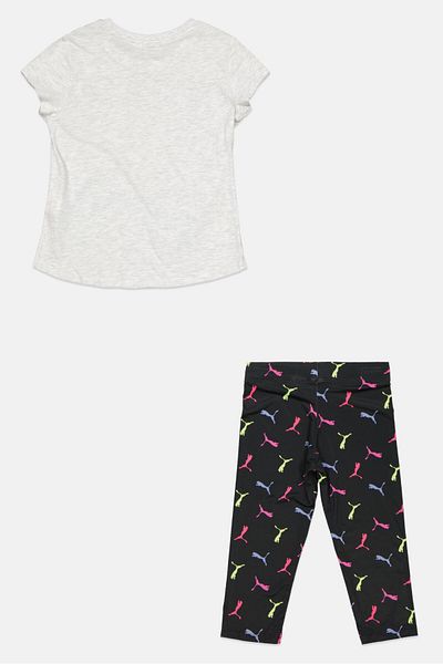 Puma Kids Girl 2 Piece Brand Logo Training Top And Leggings, Multicolor