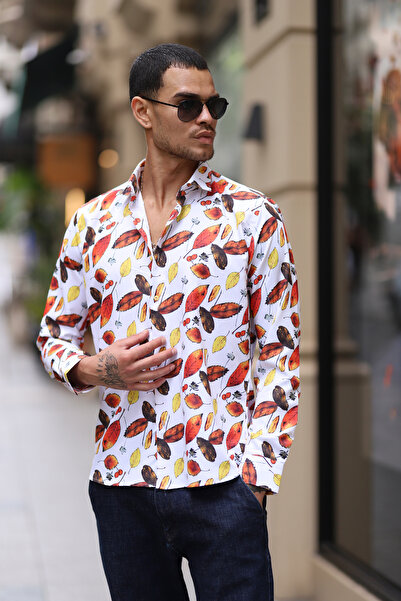 PASSERO Slim Fit Digital Printed Shirt