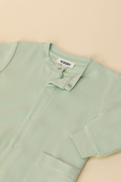 Woody Cotton Baby Rompers-Bpe - 720-Mint Green
