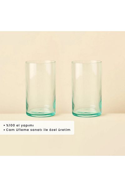 Bella Maison Stripe Soft Drink Cup Set of 2 (500 Cc)
