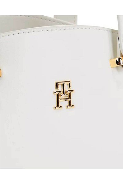Tommy Hilfiger Women's Solid Color Logo White Shoulder Bag AW0AW15968-YBL