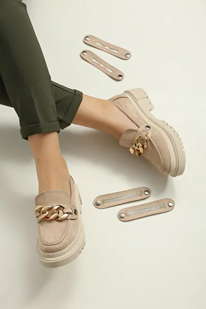 ZENNESHOES Дамски черни кожени мокасини с верижка Kristen