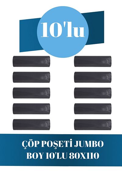 Rulopak Jumbo Size 10-Piece Garbage Bags - 100 Pieces