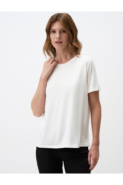 Jimmy Key White Crew Neck Short Sleeve Basic T-Shirt