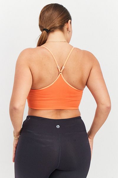 Tchibo Women U Neck Sleeveless Bustier Crop Top, Orange